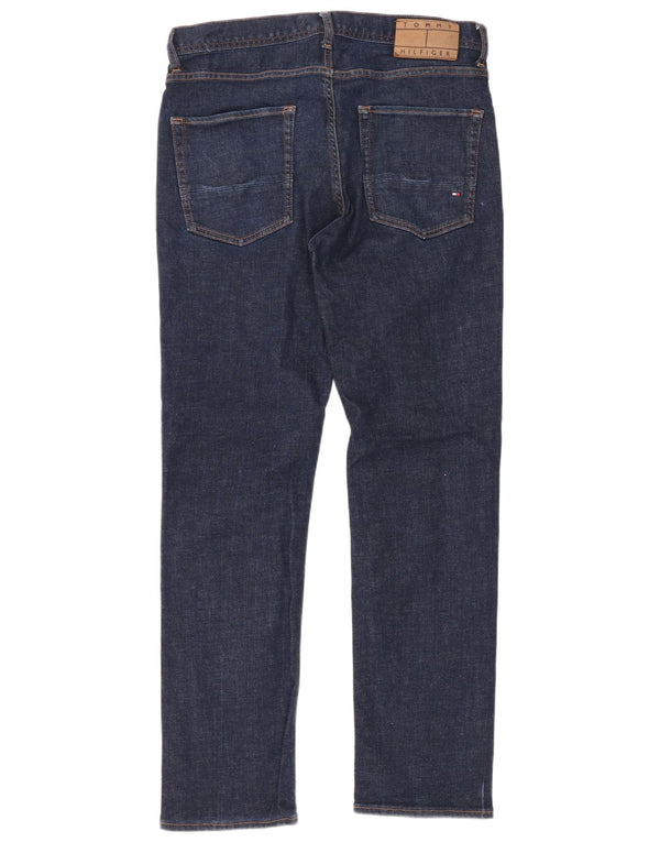 Tommy Hilfiger Uomo Denton Straight Jeans W32 L30 Blu Navy Cotone