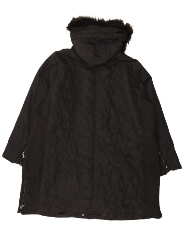Cappotto imbottito con cappuccio da donna Marks & Spencer UK 22 3XL poliestere nero