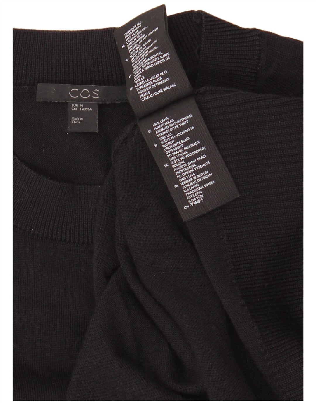 Abito maglione da donna Cos UK 14 Lana blu navy medio