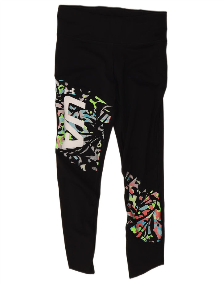 Leggings da donna Under Armour Heat Gear modello astratto UK 12 medio nero