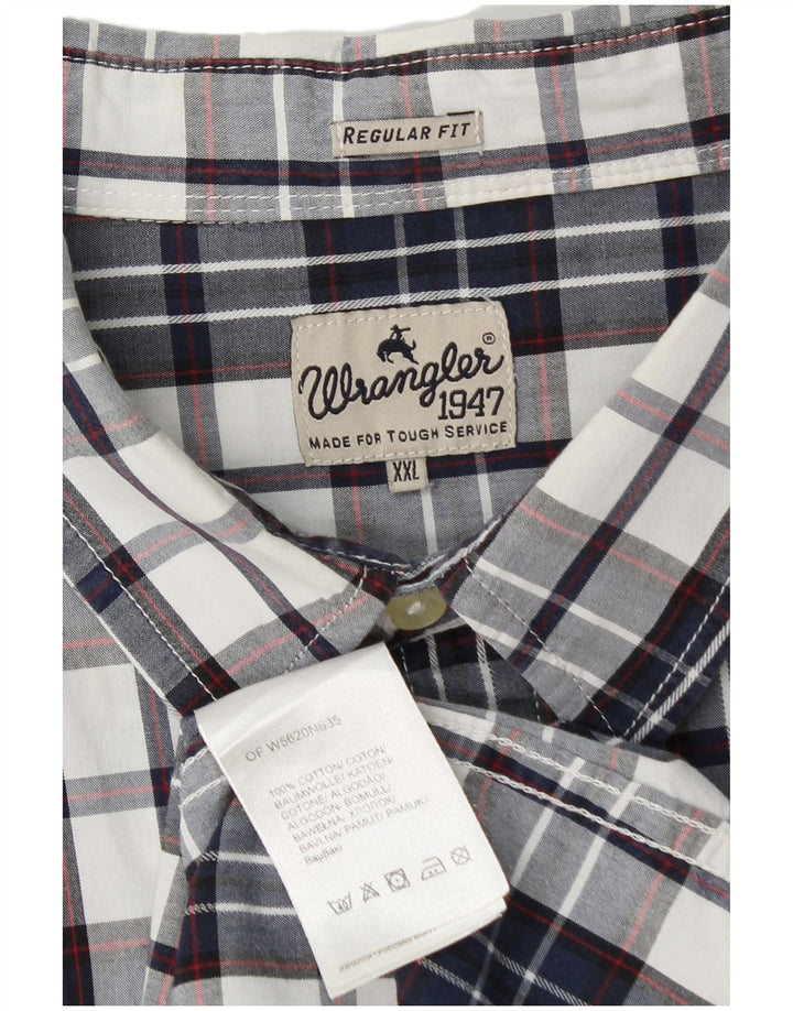 Camicia Wrangler da uomo vestibilità regolare 2XL cotone a quadri blu navy