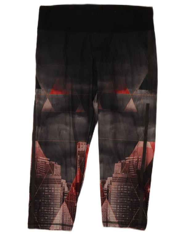 Leggings Adidas Climalite Graphic da donna UK 12/14 Medio Nero geometrico