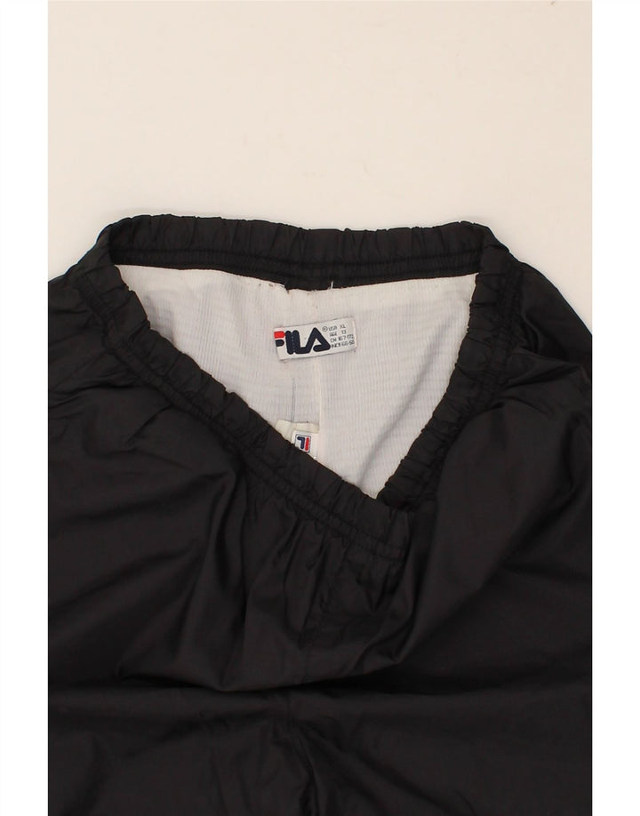 FILA Boys Tracksuit Trousers Joggers 12-13 Years XL Black Polyester Vintage Fila and Second-Hand Fila from Messina Hembry 