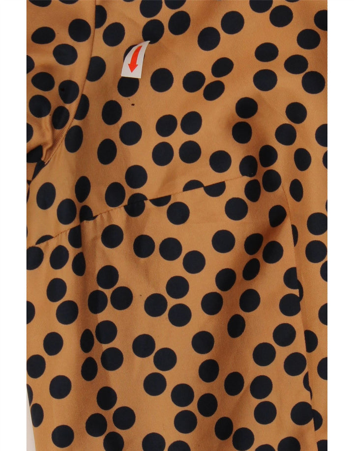 Abito a trapezio da donna VINTAGE UK 12 Marrone medio maculato