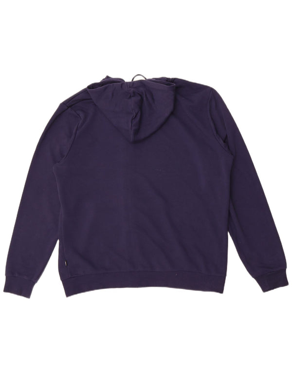 Felpa con cappuccio e zip da uomo Puma XL in cotone blu navy