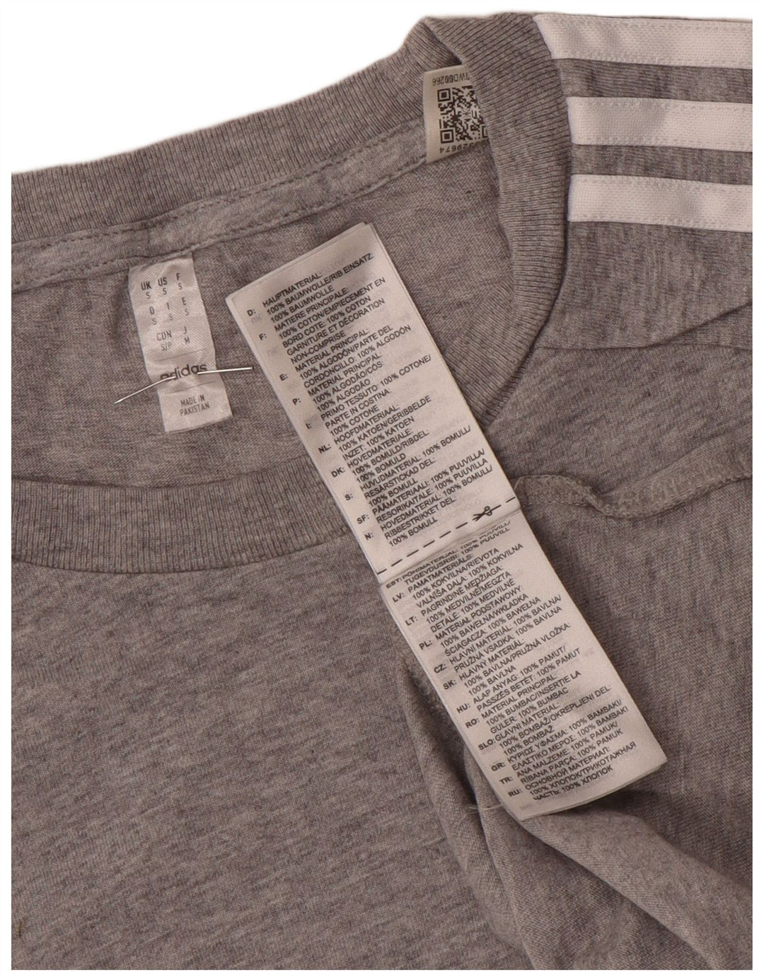 T-shirt da uomo Adidas Top Small in cotone chiazzato grigio