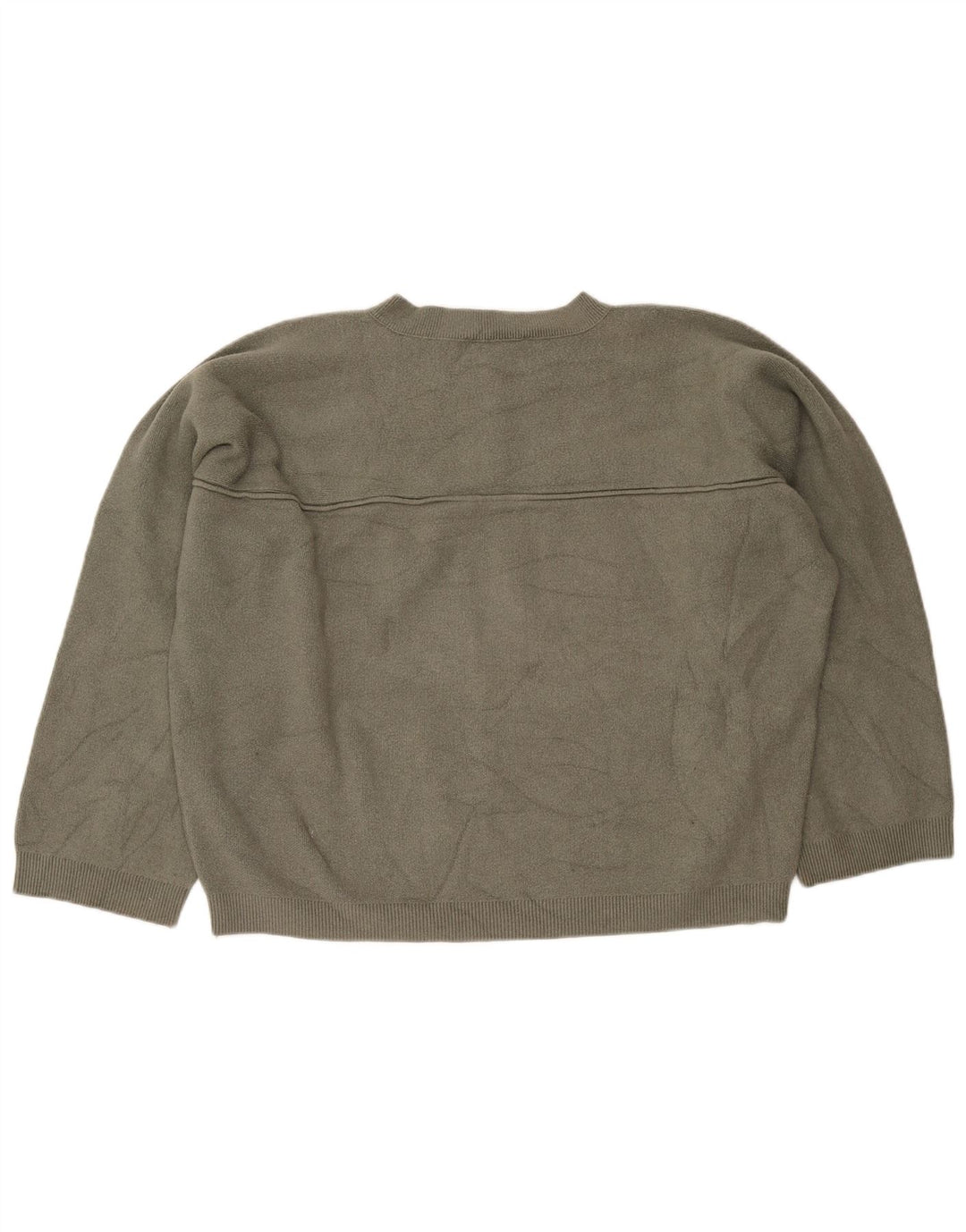 Maglione da donna Zara oversize con collo a bottoni, UK 16, grande in viscosa kaki