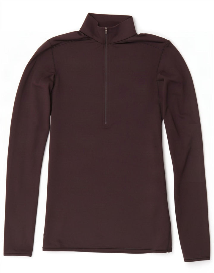 Top da tuta da donna Zara con collo e zip, taglia UK 10, piccola, in poliestere nero