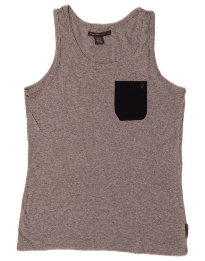 Canotta da uomo French Connection in cotone color block grigio medio