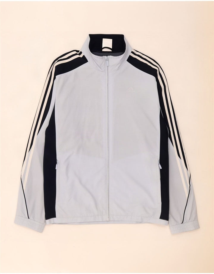Adidas Giacca da tuta da uomo in poliestere color block blu medio