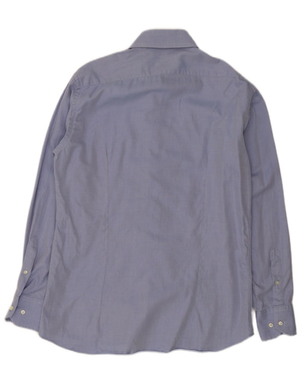 Camicia da uomo vintage taglia 41 16 grande cotone gessato blu