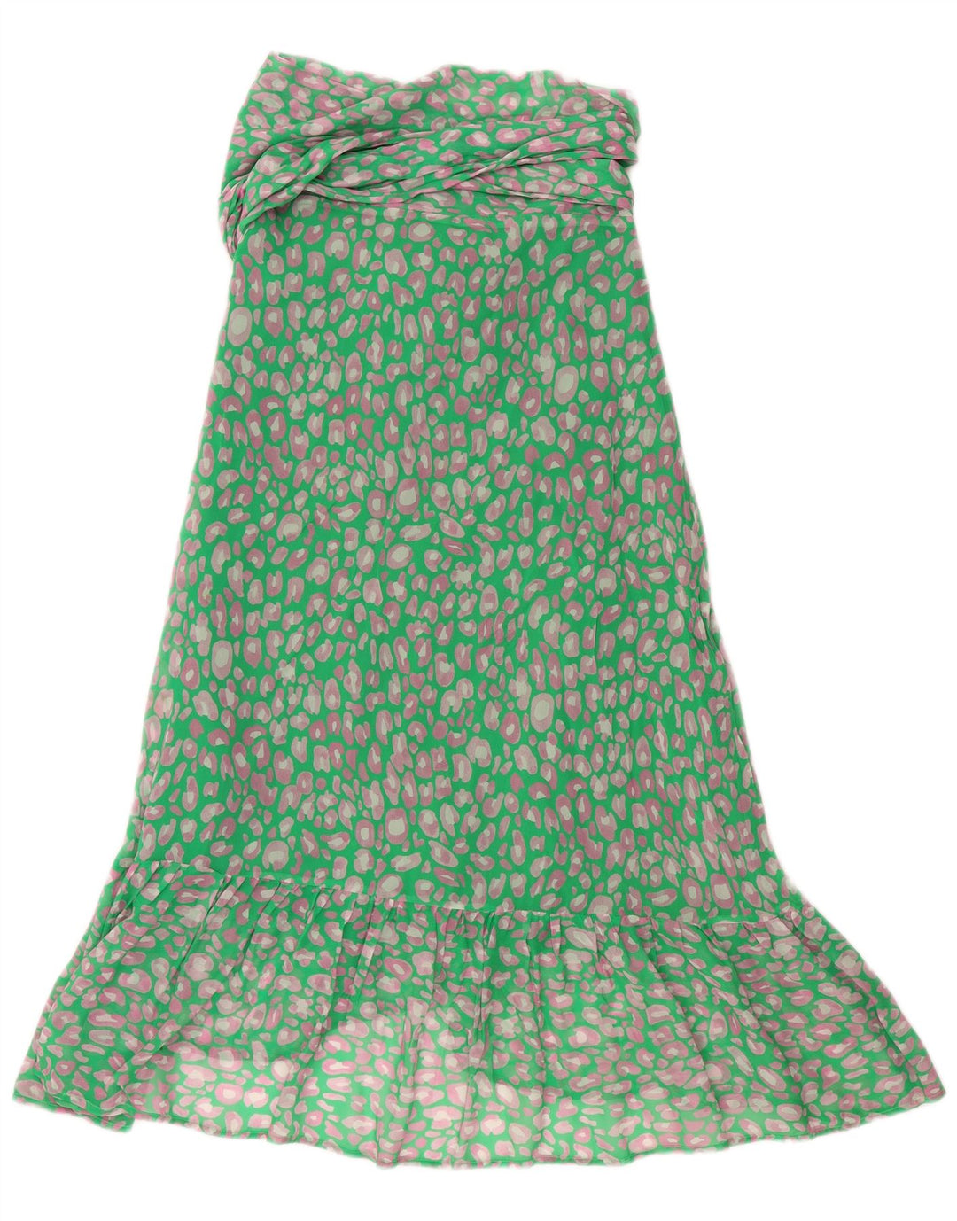 Gonna a portafoglio da donna VINTAGE piccola W33 viscosa screziata verde