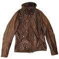 Giacca in pelle da donna vintage IT 42 in pelle marrone medio
