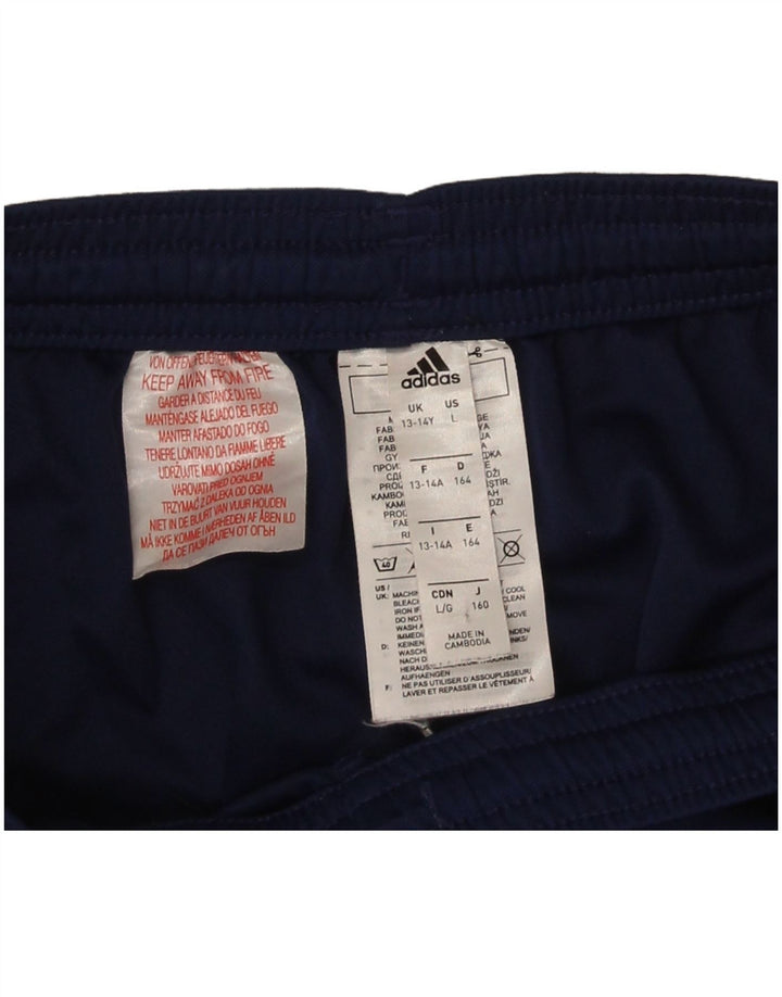 Pantaloncini sportivi Adidas da ragazzo 13-14 anni in poliestere blu navy