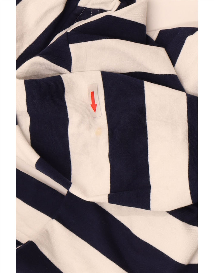 Joules Felpa da Donna con Collo a Bottoni Maglione UK 8 Small Blu Navy a Righe