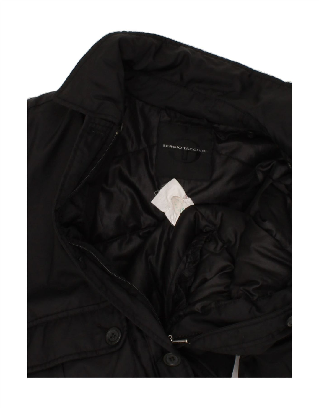 SERGIO TACCHINI Womens Bomber Jacket IT 42 Medium Black Polyester Vintage Sergio Tacchini and Second-Hand Sergio Tacchini from Messina Hembry 