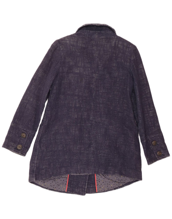 White Stuff Womens Pea Coat UK 10 Small Navy Blue Cotton