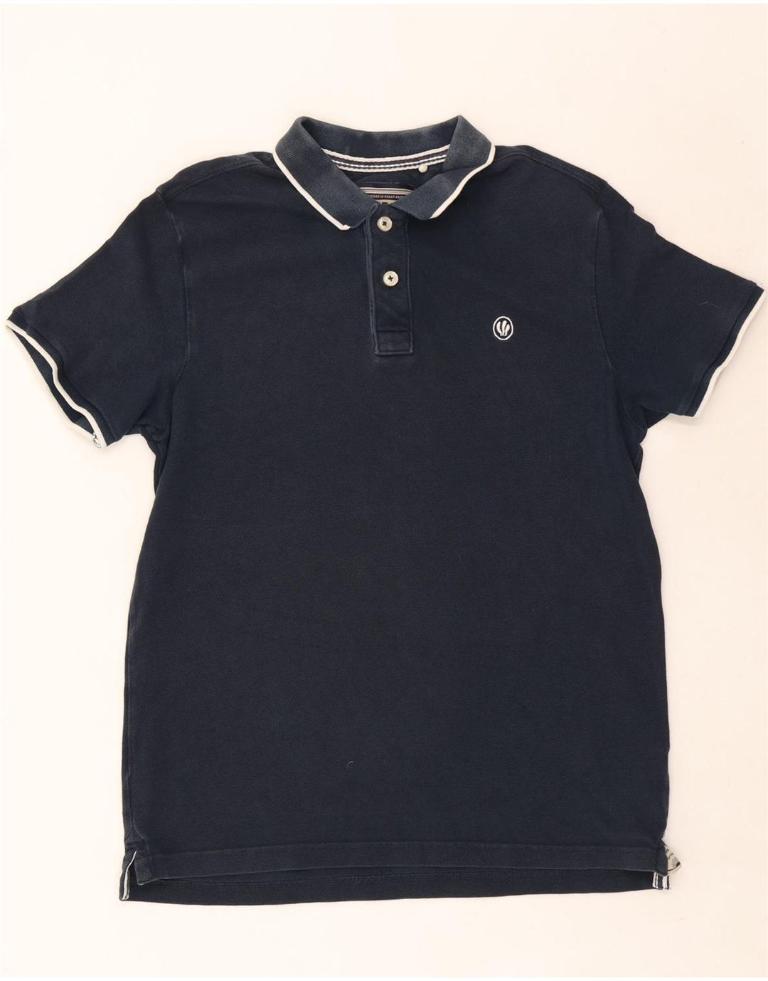 Polo da uomo Fat Face in cotone blu navy medio