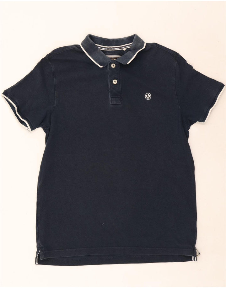 Polo da uomo Fat Face in cotone blu navy medio