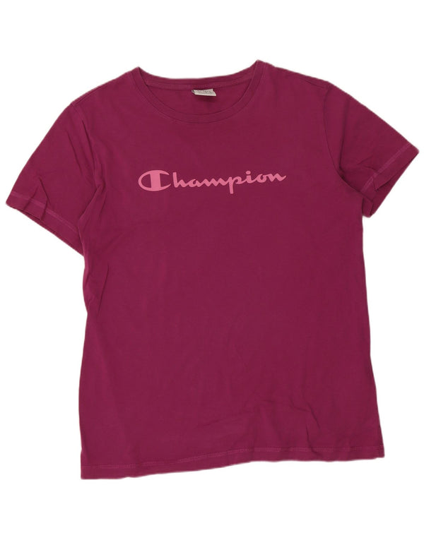 T-shirt grafica da donna Champion Top UK 18 XL cotone viola