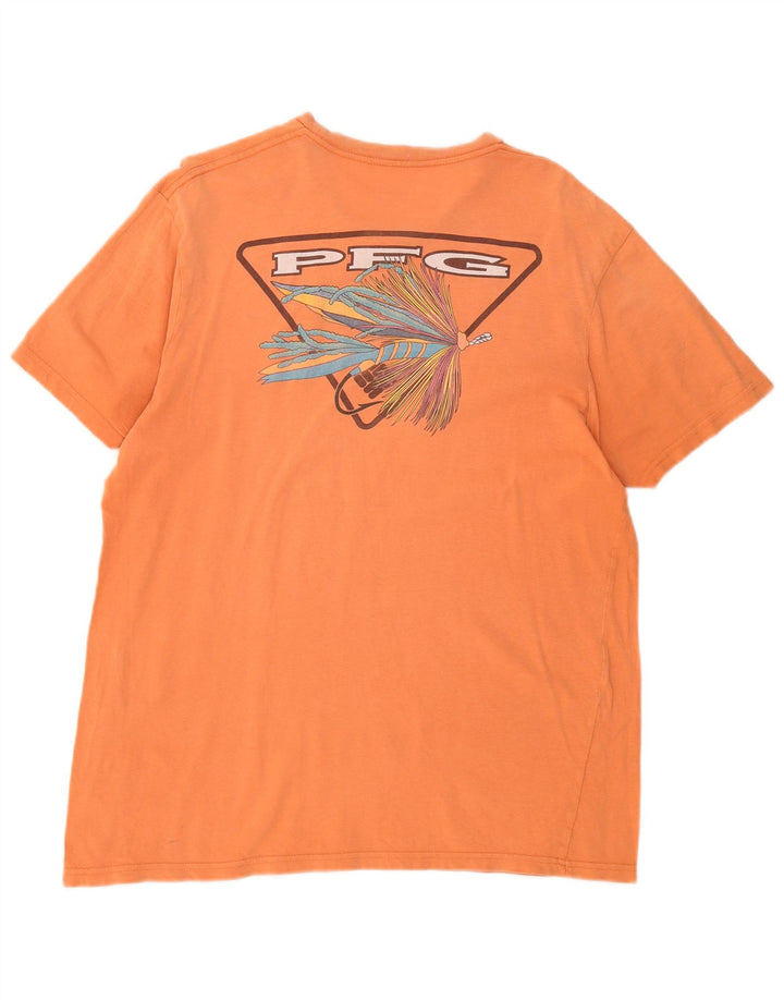 T-shirt grafica da uomo Columbia Top grande in cotone arancione