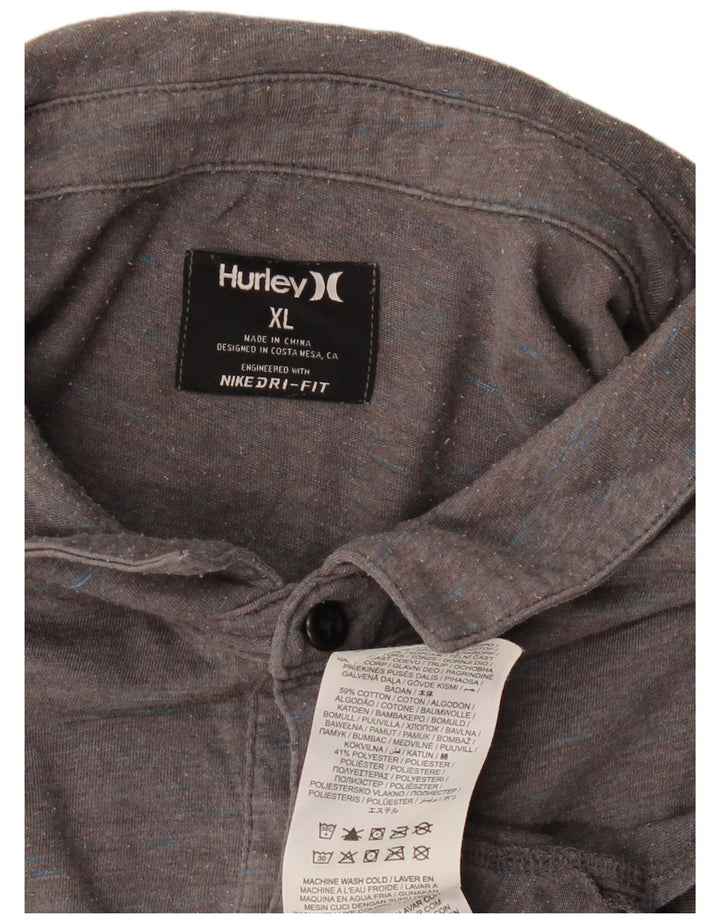 Polo HURLEY da uomo Dri Fit XL in cotone grigio