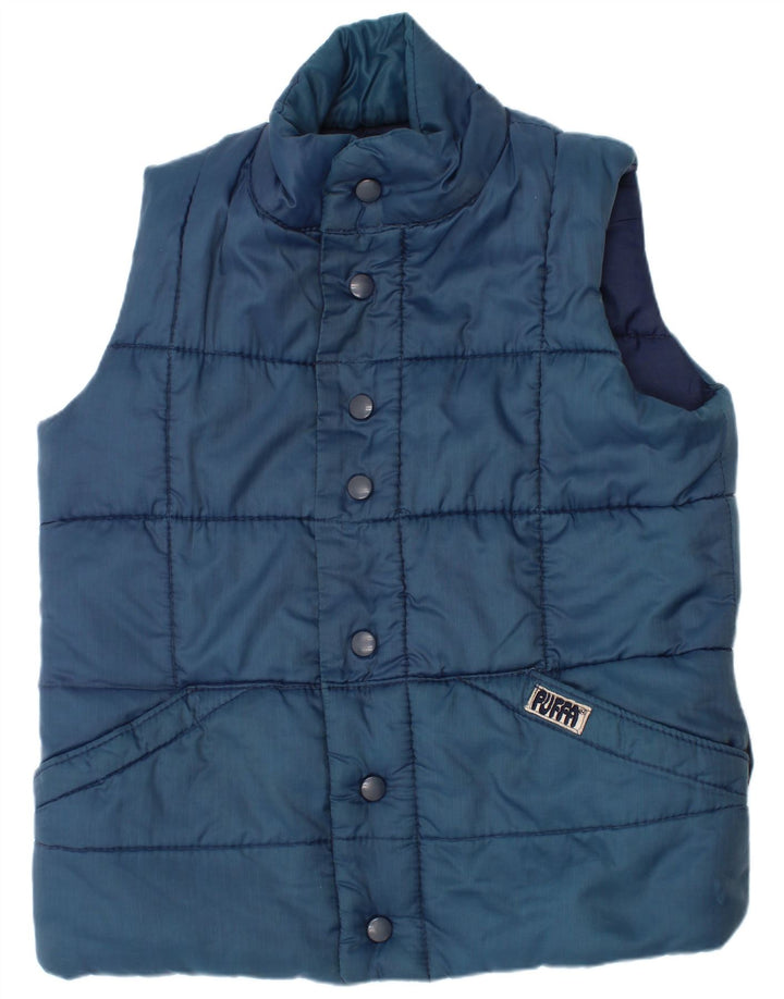 Gilet imbottito Puffa per ragazzi 7-8 anni, grande, in nylon blu