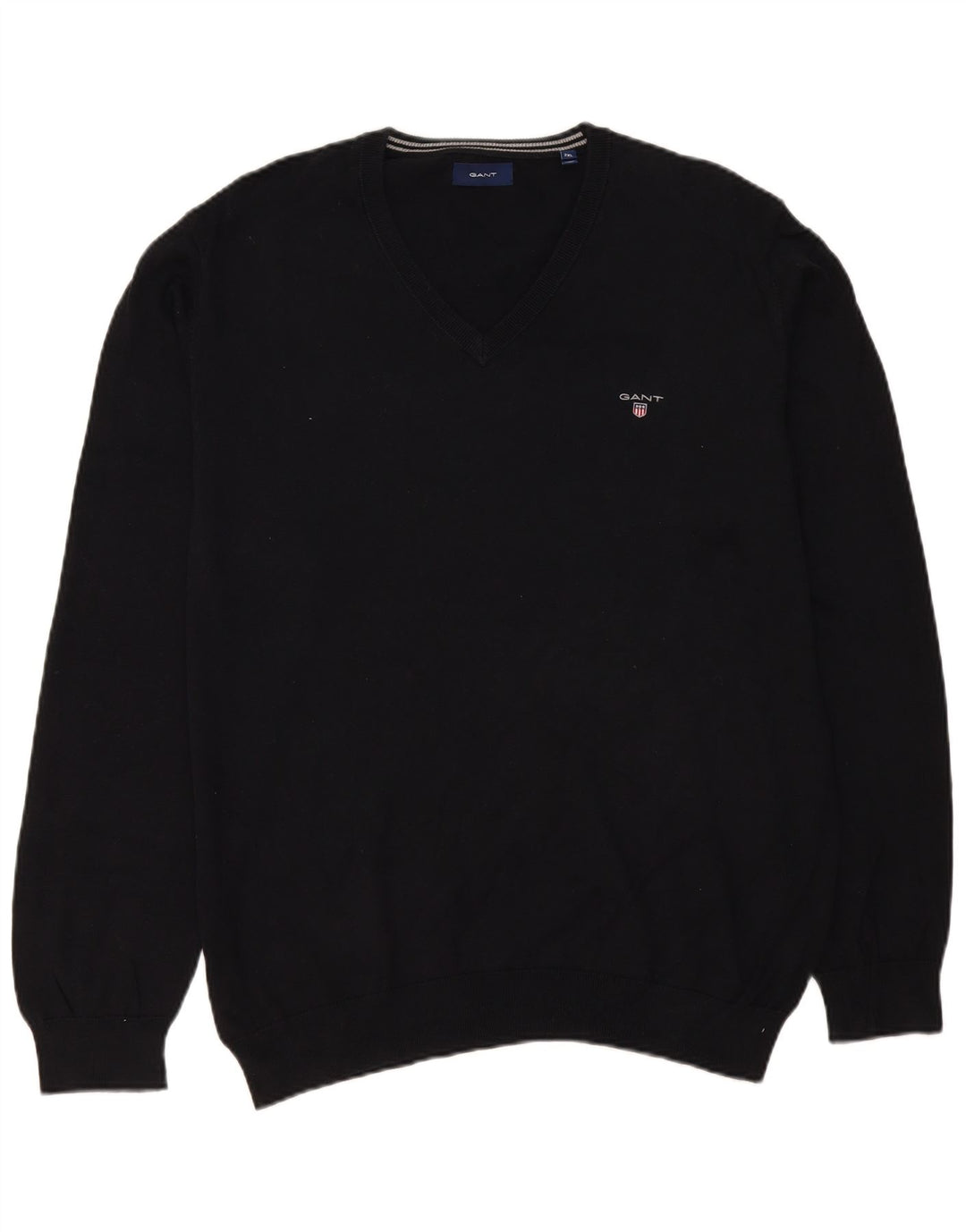 Maglione maglione da uomo con scollo a V Gant 2XL cotone nero