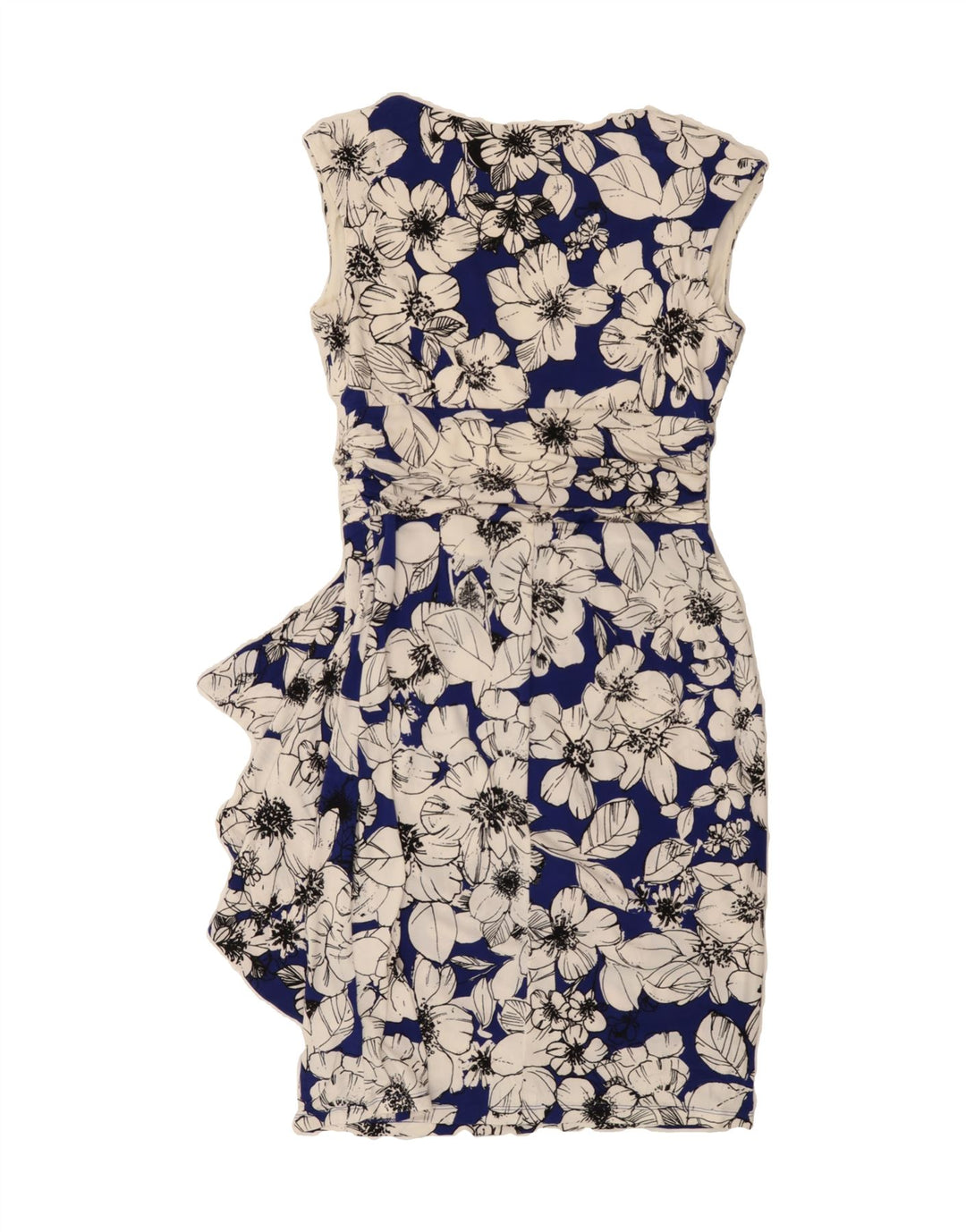 CHAPS Womens Sleeveless Sheath Dress UK 14 Medium Navy Blue Floral Vintage Chaps and Second-Hand Chaps from Messina Hembry 