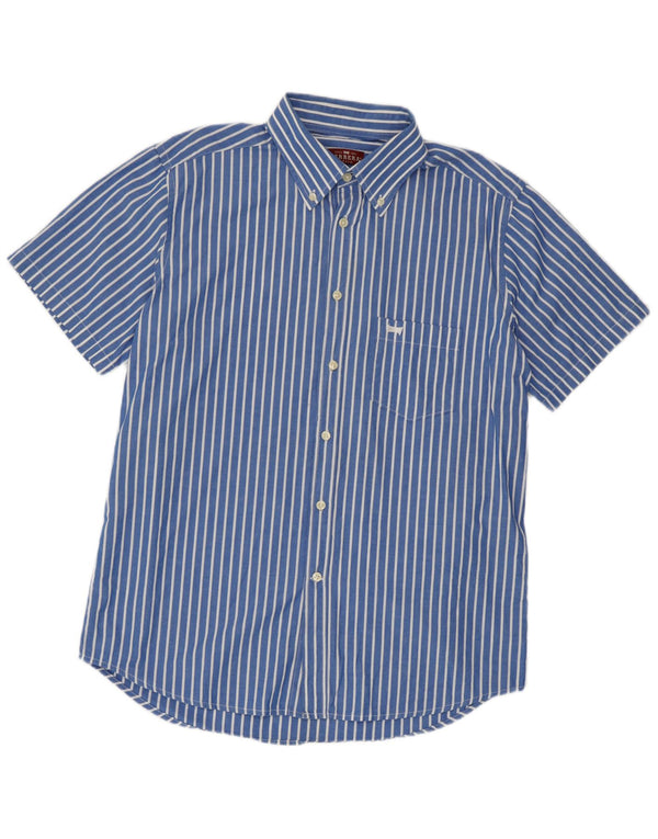 Camicia Carrera da uomo a maniche corte vestibilità regolare grande cotone gessato blu
