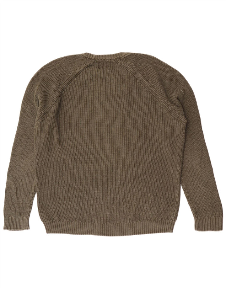 Maglione maglione girocollo da uomo Zara grande in cotone verde
