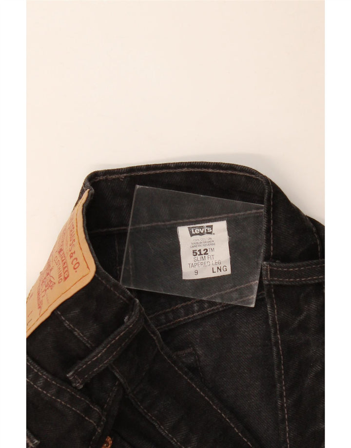 LEVI'S Jeans da donna 512 slim affusolati US 9 medio W28 L33 cotone nero