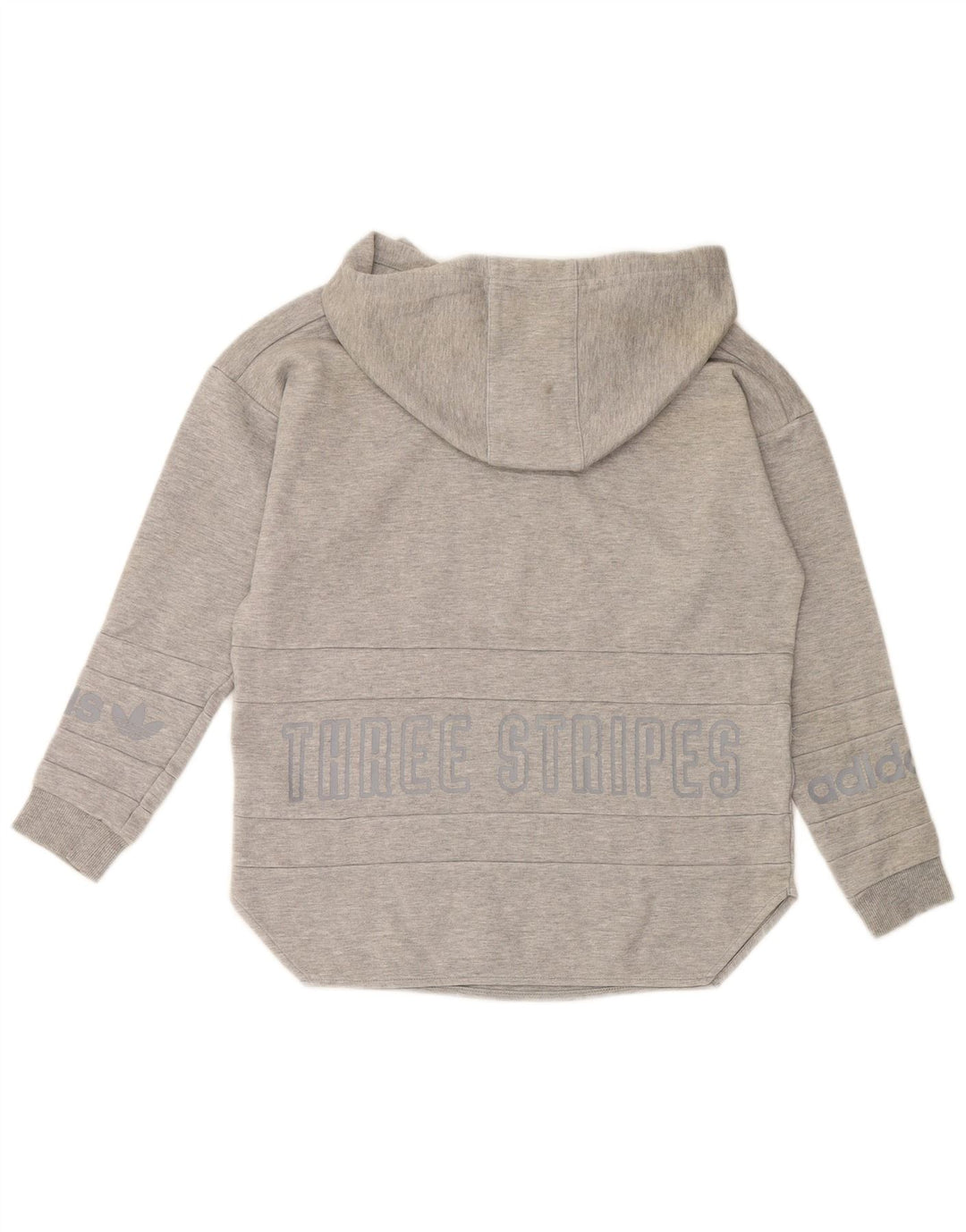 Maglione con cappuccio oversize grafico da donna ADIDAS UK 8 piccolo cotone grigio
