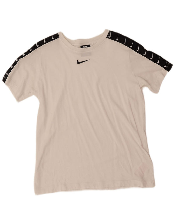 T-shirt grafica Nike per ragazzi, 13-14 anni, XL, cotone color block bianco