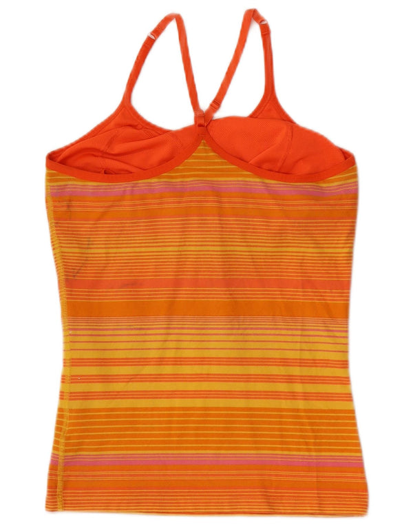Canotta Nike Dri Fit da donna UK 14/16 cotone a righe grandi arancioni