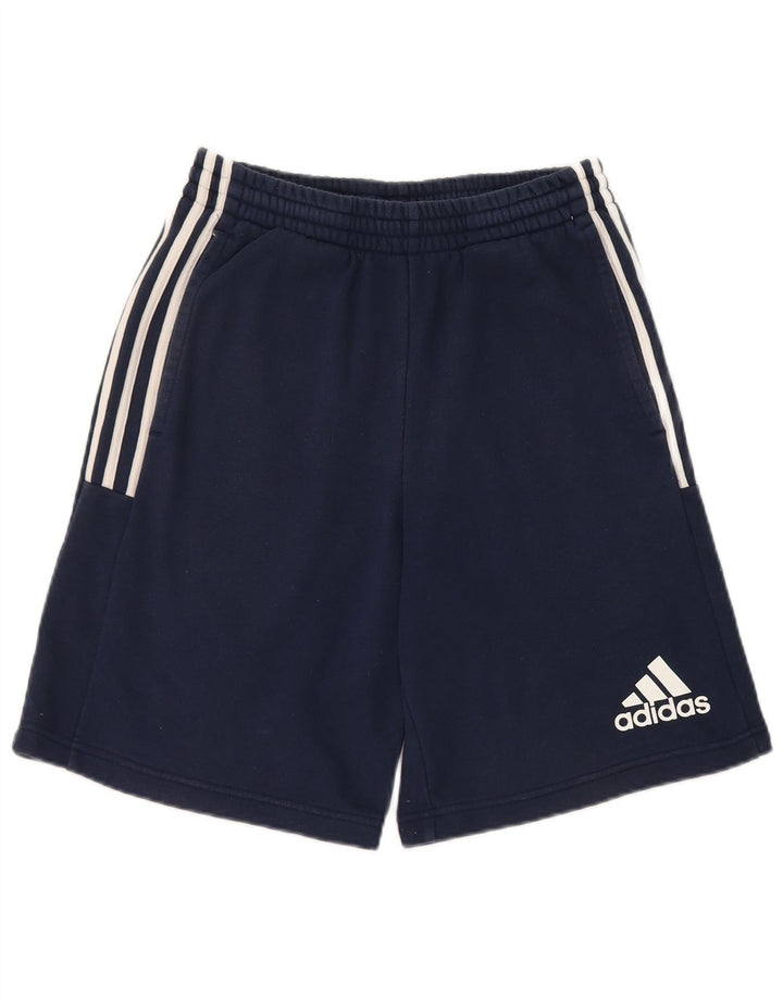 Pantaloncini sportivi da uomo Adidas piccoli in cotone blu navy
