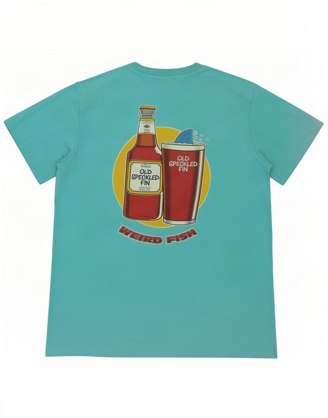 T-shirt grafica da uomo Weird Fish Top in cotone turchese medio