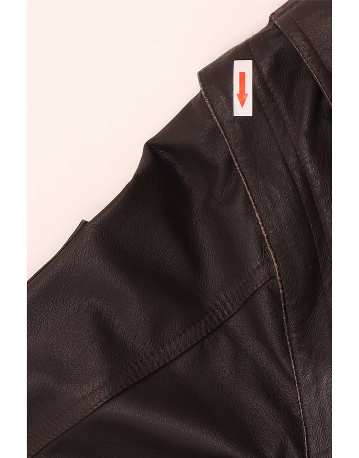 Giacca in pelle vintage da uomo UK 42 XL Marrone