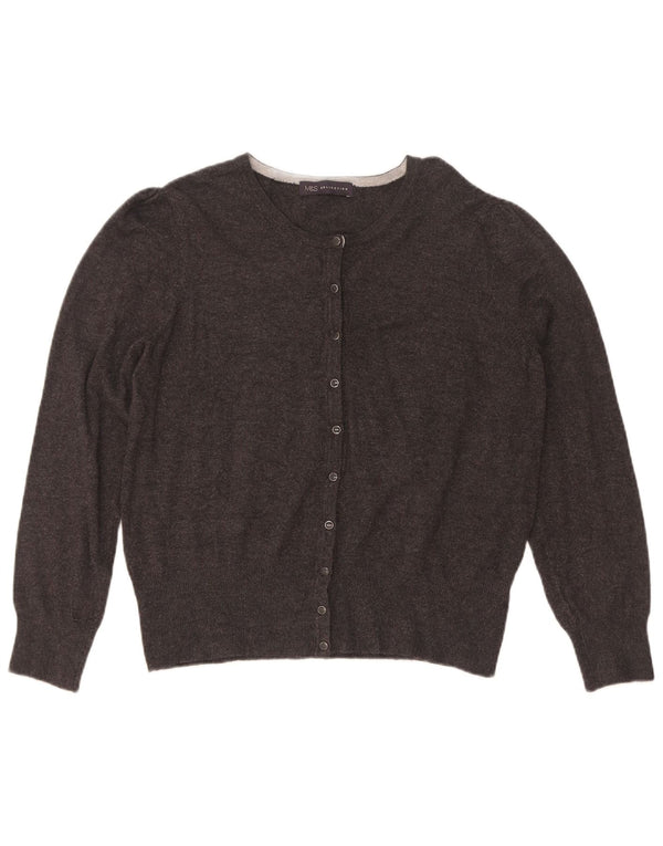 Maglione cardigan da donna Marks & Spencer UK 14 Viscosa grigio medio