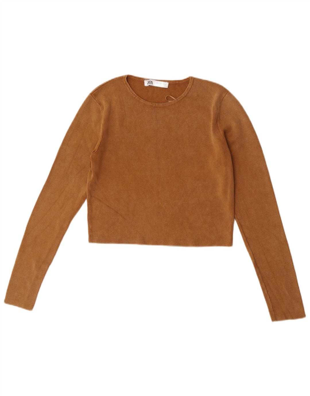 Top corto da donna Zara a maniche lunghe UK 14 grande beige