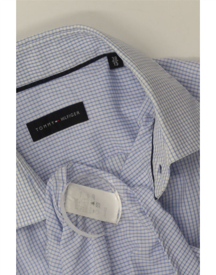 Camicia da uomo Tommy Hilfiger taglia 38 15 cotone a quadri blu medio