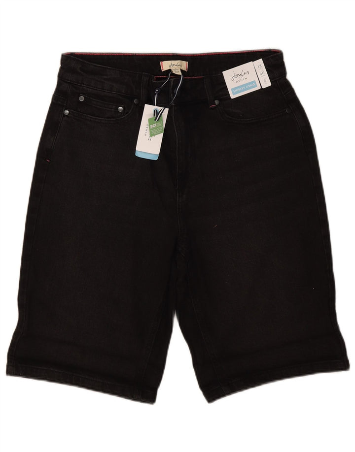 Pantaloncini di jeans da donna Joules UK 12 medi W30 cotone nero