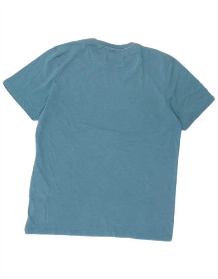 T-shirt da uomo Lyle & Scott Top in cotone screziato blu medio