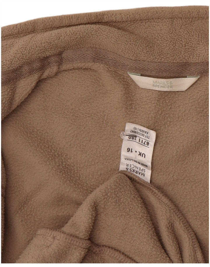 Gilet in pile da donna Marks & Spencer UK 16 Large Beige Poliestere
