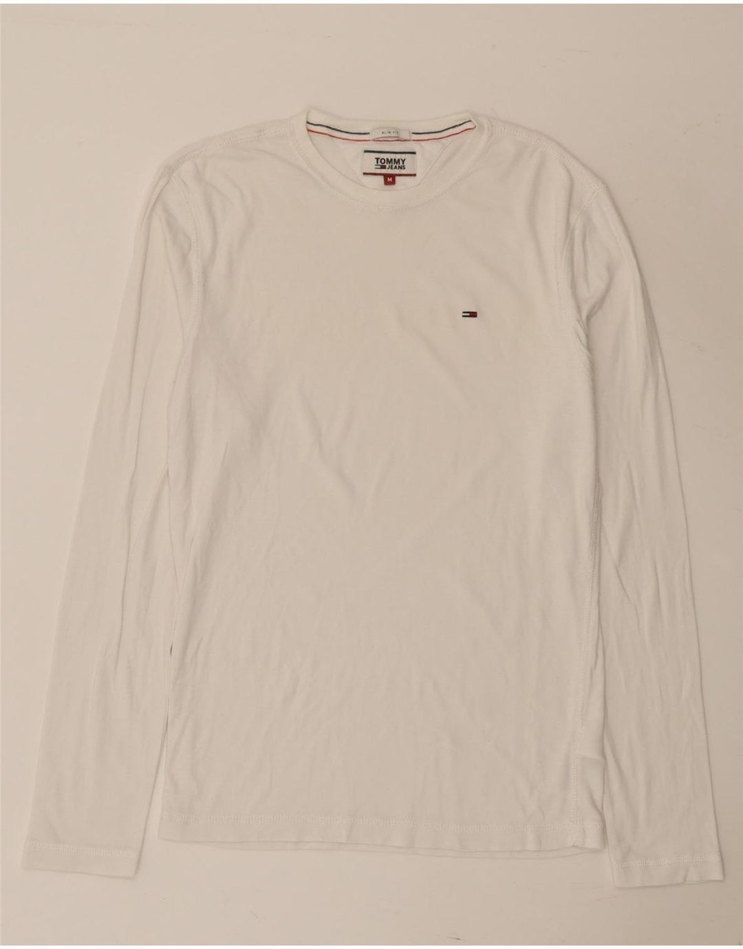 Tommy Hilfiger Uomo Slim Fit Top manica lunga cotone bianco medio