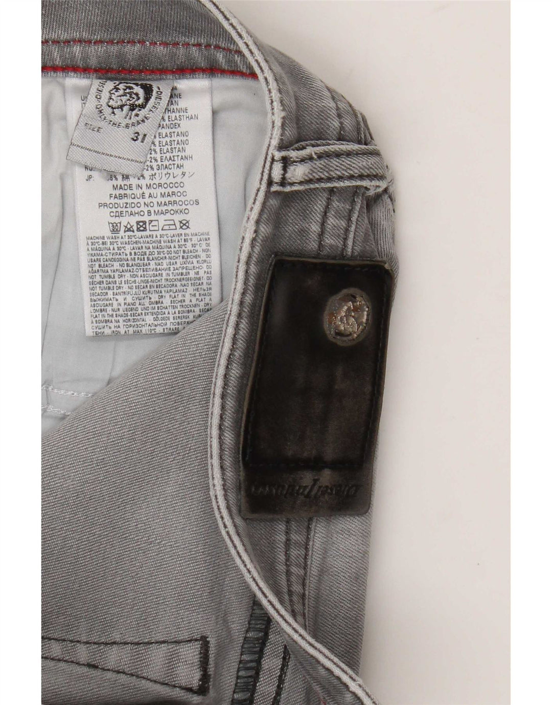 Diesel Uomo Buster Regular Tapered Jeans W31 L29 Cotone Grigio