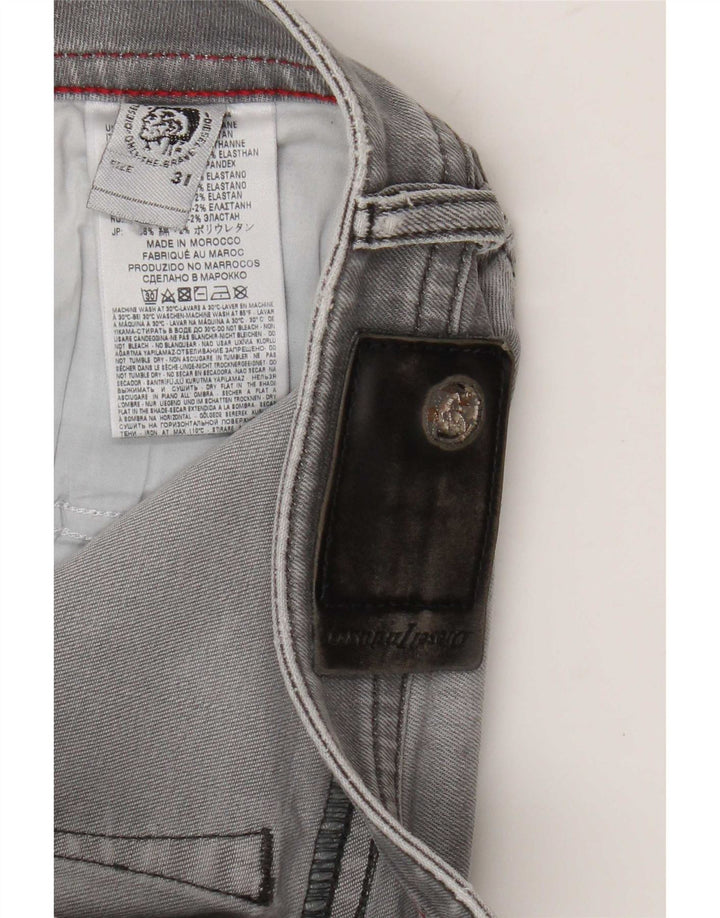 Diesel Uomo Buster Regular Tapered Jeans W31 L29 Cotone Grigio