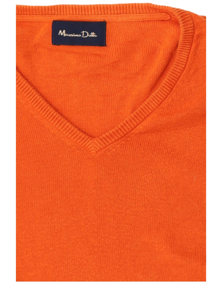 Massimo Dutti Maglione da uomo con scollo a V grande arancione