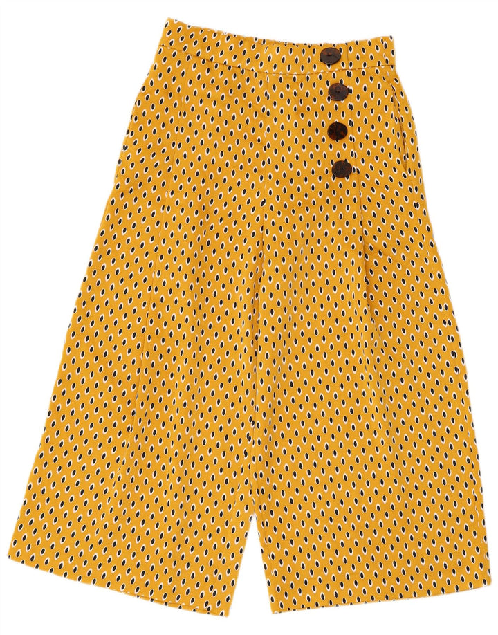 Pantaloni Capri da donna Zara XS W24 L21 Poliestere maculato giallo