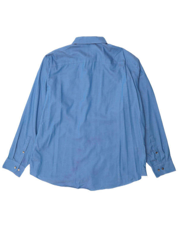 Camicia da uomo Regular Fit Calvin Klein taglia 17 XL cotone maculato blu